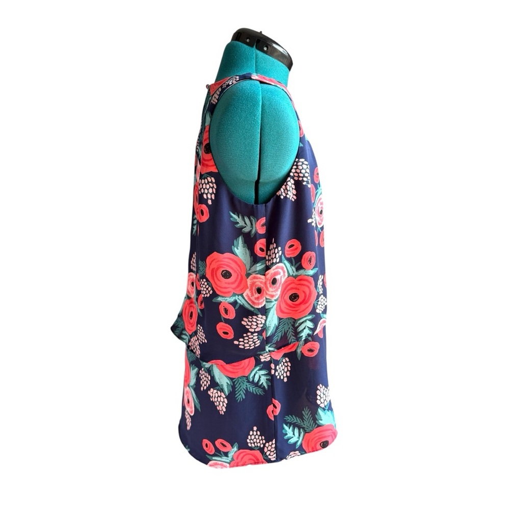 Rifle Paper Co. x Paper Crown Floral Top in Navy and Pink - Picture 4 of 11